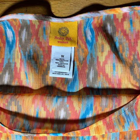 Ruby Rd. Patterned Poncho Blouse - Picture 2 of 4